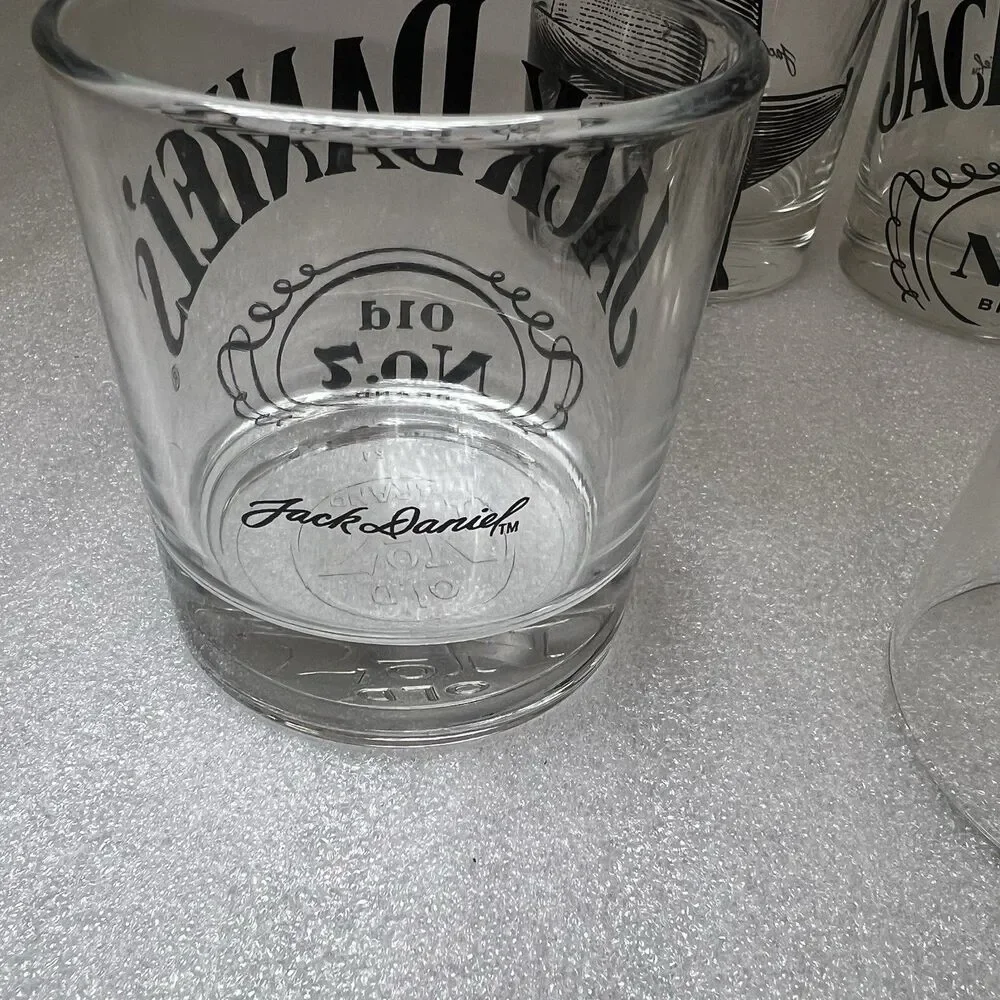 Jack Daniels Old No. 7 Brand Whiskey Glasses Set Of 4 Cowboy  Collectible Barwar